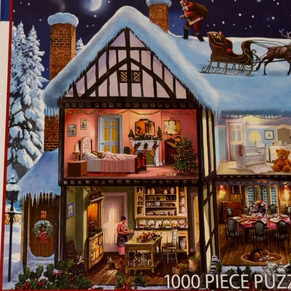 White Mountain Festive “Christmas House” Puzzle Holiday NEW